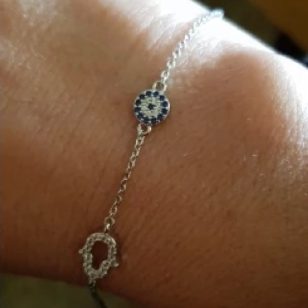 🪬New Lucky Evil Eye Hamsa Hand Bracelets 925 Sterling Silver🧿 - Picture 12 of 12